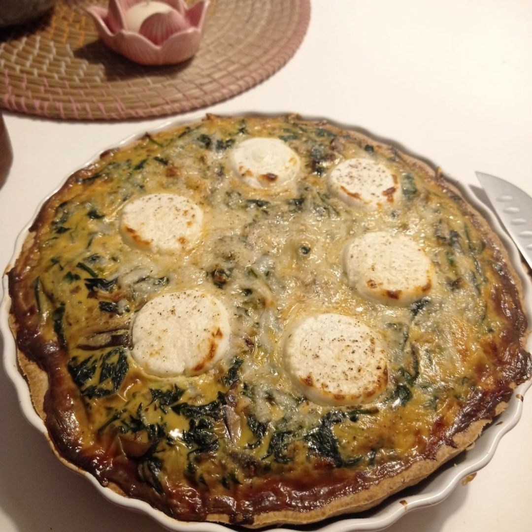 Quiche de espinacas, shitake y queso de cabra. Quiche de espinacas, shitake y queso de cabra.