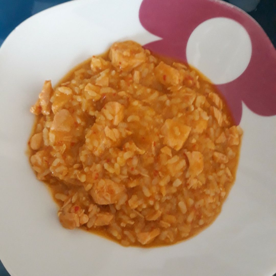 Arroz con salmón en salsa de verduras Paso 4 Arroz con salmón en salsa de verduras Paso 4