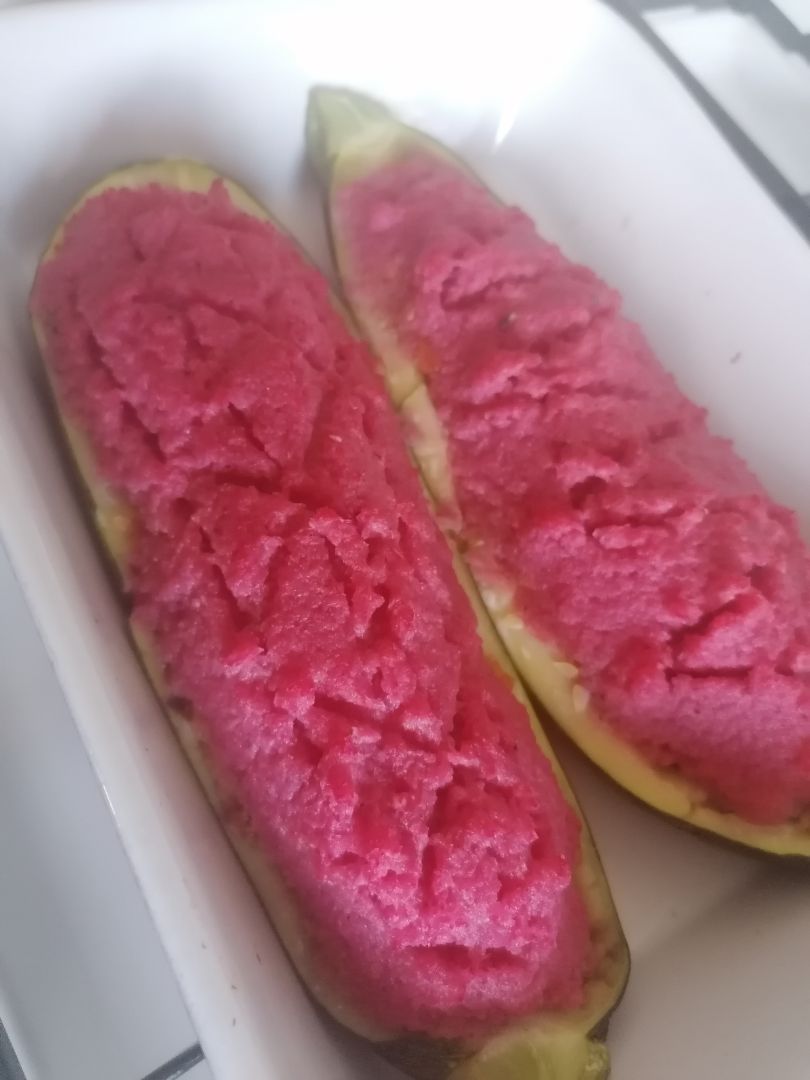 Calabacin relleno con bechamel de remolacha y coliflor Paso 4