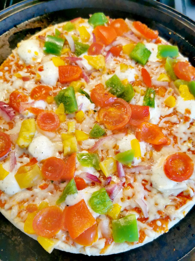 Pizza vegetal casera 