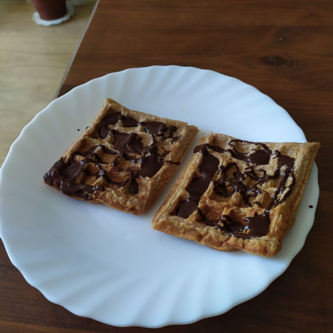 Gofres de plátano y avena Gofres de plátano y avena