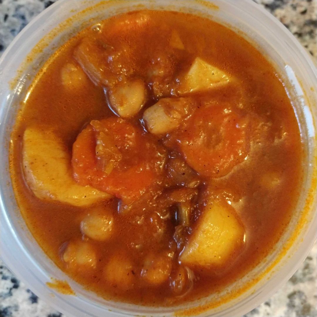 Guiso de garbanzos con calabaza de invierno y ras el hanut