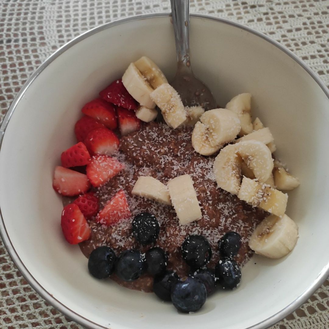 Porrige de chocolate con fruta Porrige de chocolate con fruta