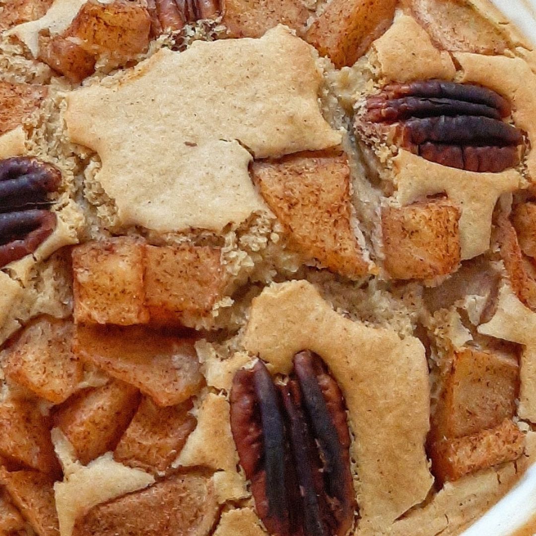 Chai Latte baked-oats con corazón de choco. Chai Latte baked-oats con corazón de choco.