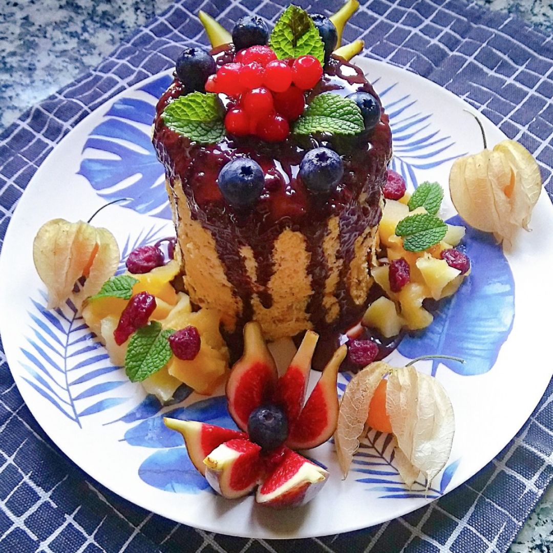 Mugcake de 🍎 y 🍐 al microondas Mugcake de 🍎 y 🍐 al microondas