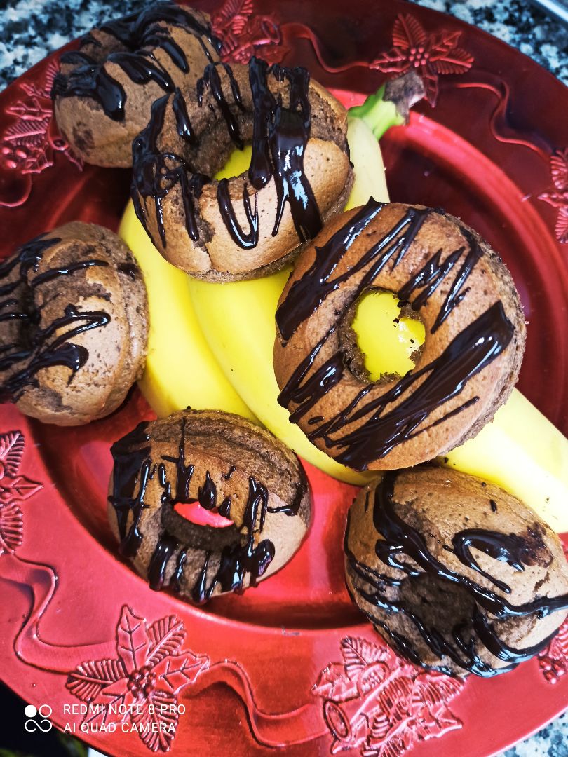Donuts de plátano y canela Donuts de plátano y canela