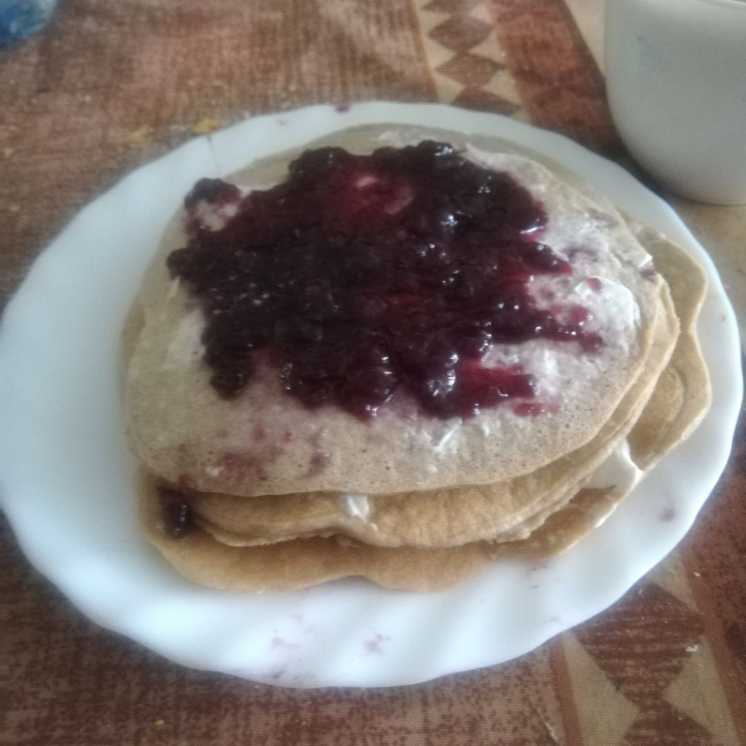 Tortitas de platano con arándanos Tortitas de platano con arándanos