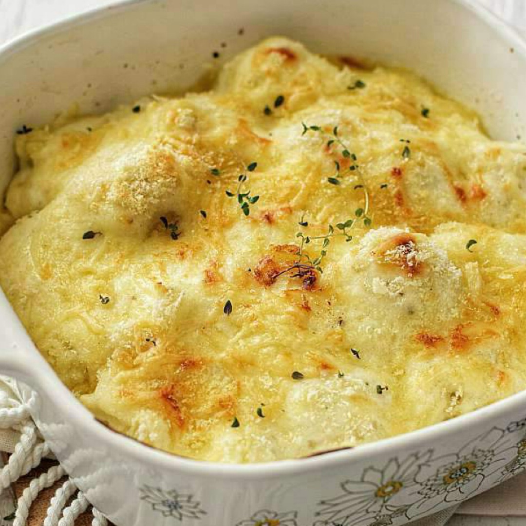 Coliflor gratinada al horno con bechamel light