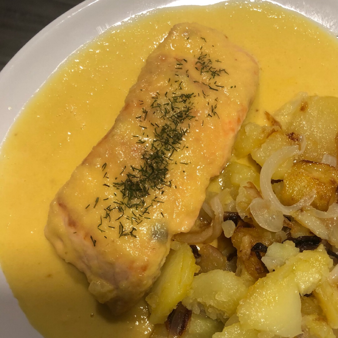 Salmón a la naranja con patatas a lo pobre 🤪