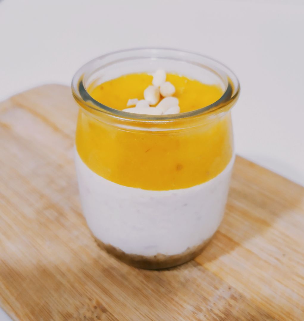 Vasitos de tarta de queso y mango🧀🥭 Vasitos de tarta de queso y mango🧀🥭