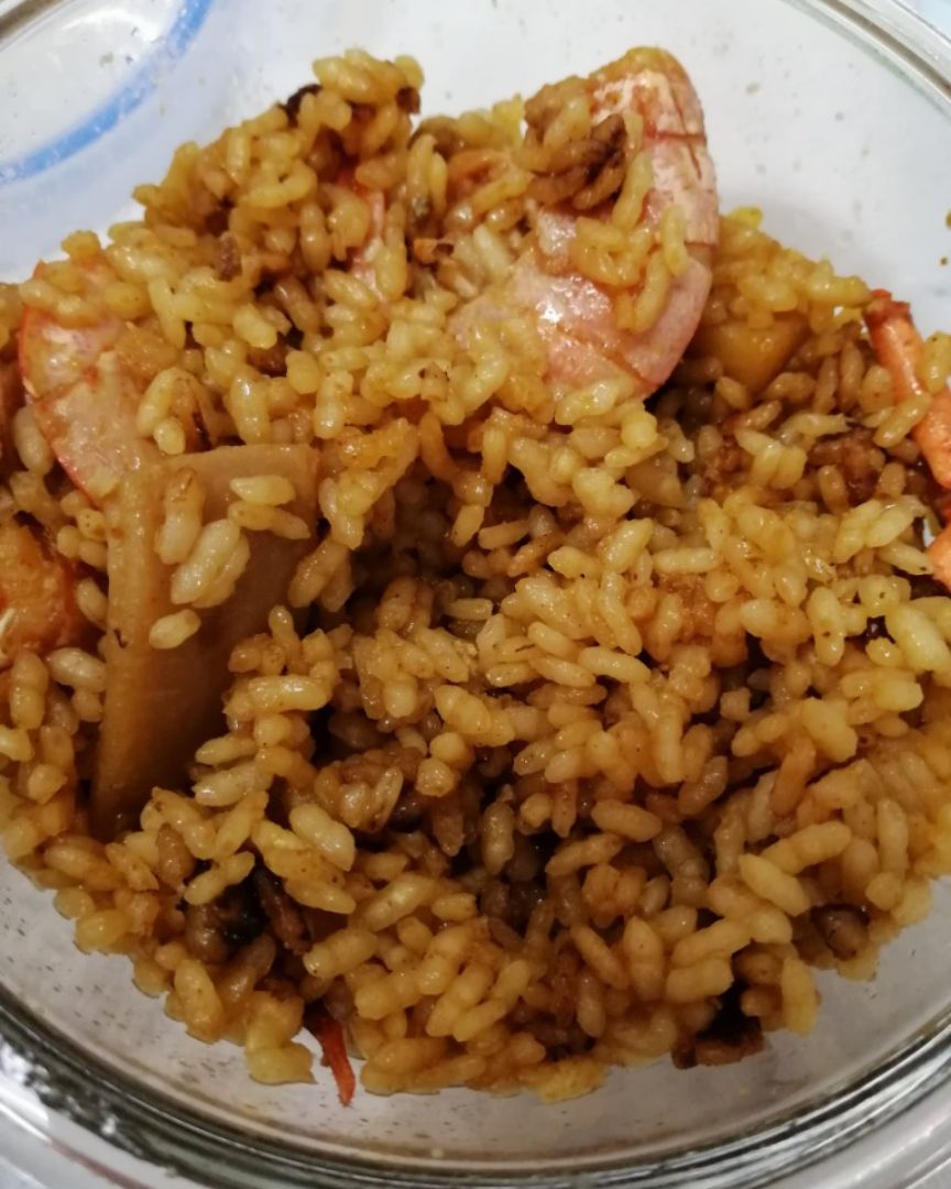 Arroz de gambas y calamar