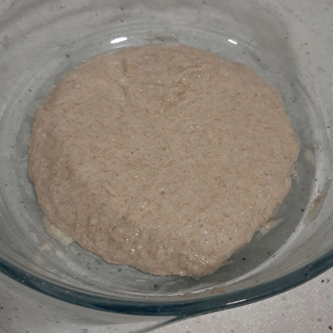 Pan integral con prefermento. Paso 0 Pan integral con prefermento. Paso 0