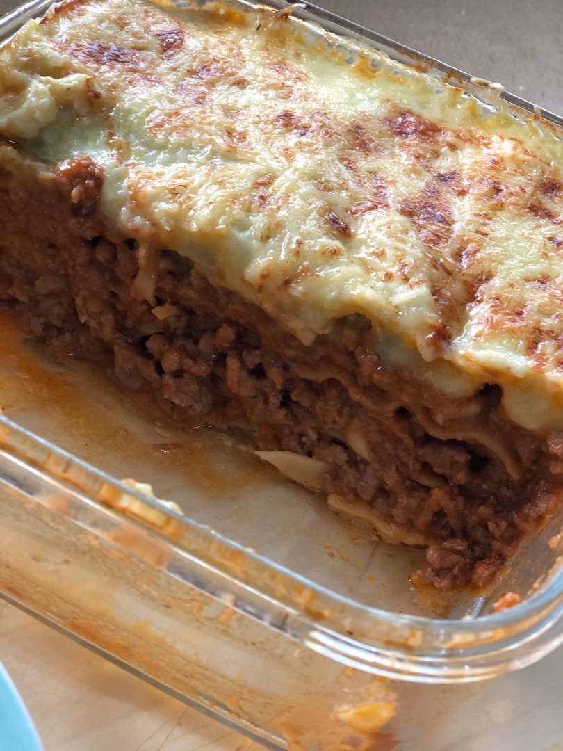 Lasagna con bechamel de calabacín. Step 0