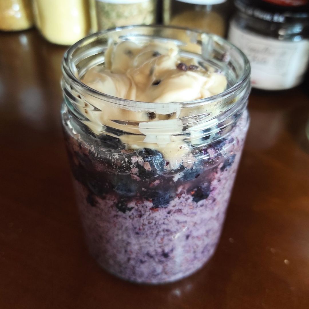 Pudding frío de arándanos y chía 💜 Pudding frío de arándanos y chía 💜