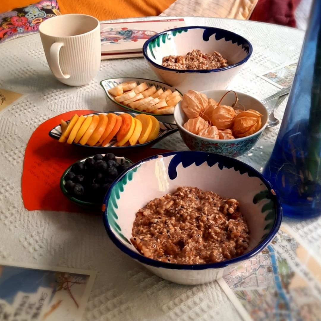 Porridge frío con frutaStep 0