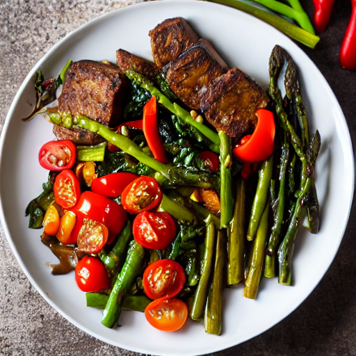Salteado de seitán con verduras Salteado de seitán con verduras