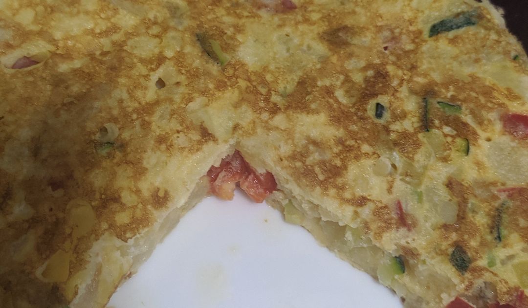 TORTILLA DE VERDURAS Y PATATA COCIDA
