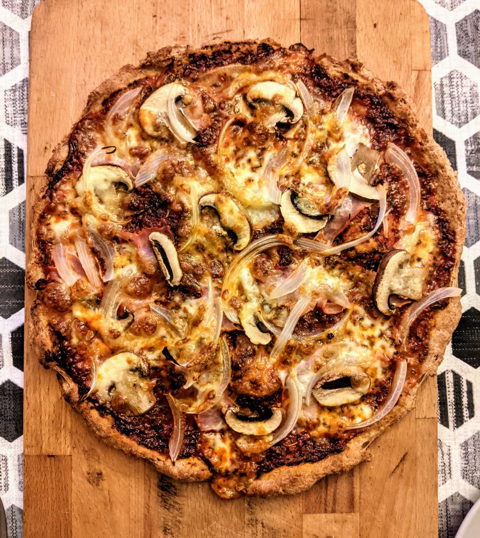 Pizza casera 100% integral Pizza casera 100% integral