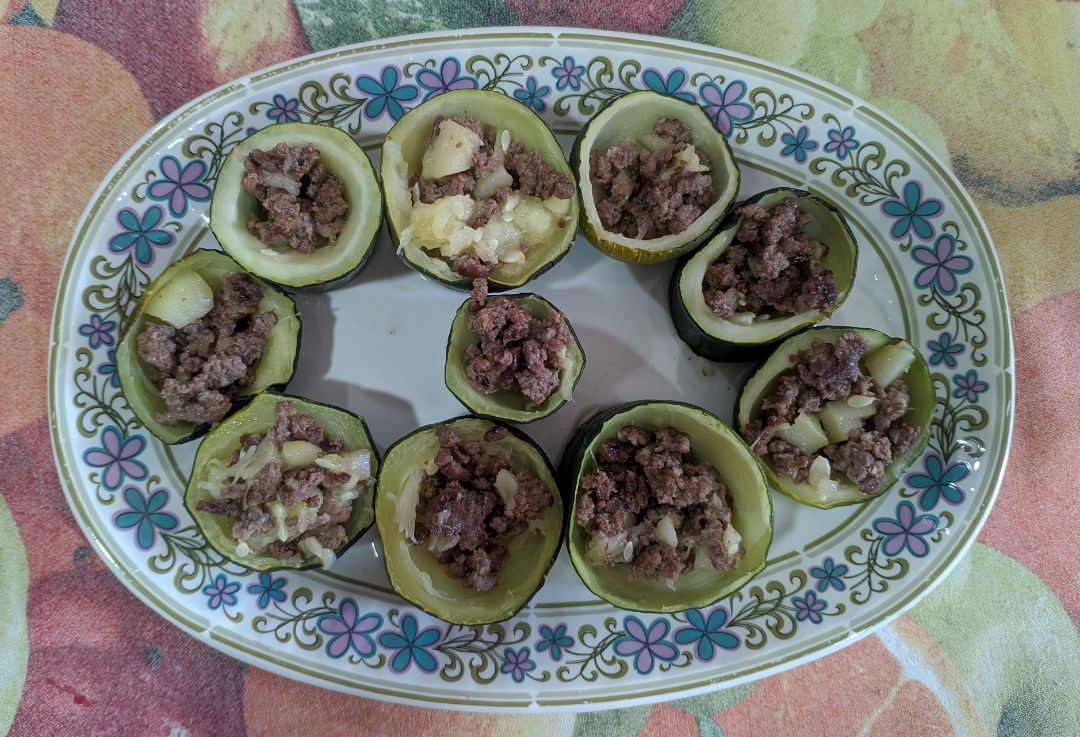 Calabacín con carne picada Calabacín con carne picada