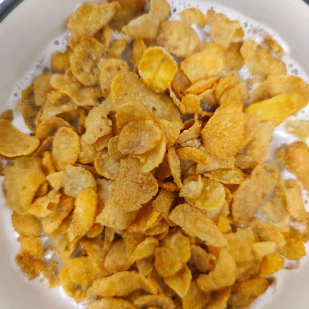 Bebida vegetal de soja y Corn Flakes