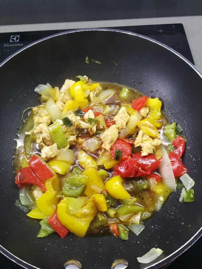 Pollo verduras y soja Pollo verduras y soja