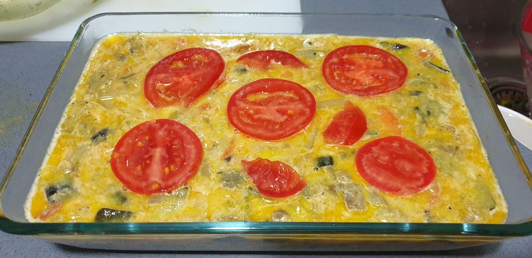 Pastel de verduras con queso de cabra y bonito del norte Paso 3 Pastel de verduras con queso de cabra y bonito del norte Paso 3