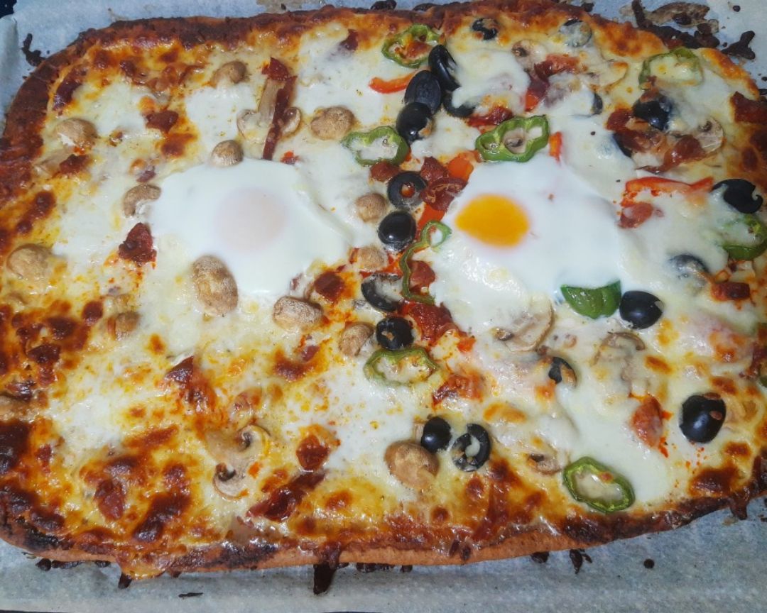 Pizza con base integral rápida Pizza con base integral rápida