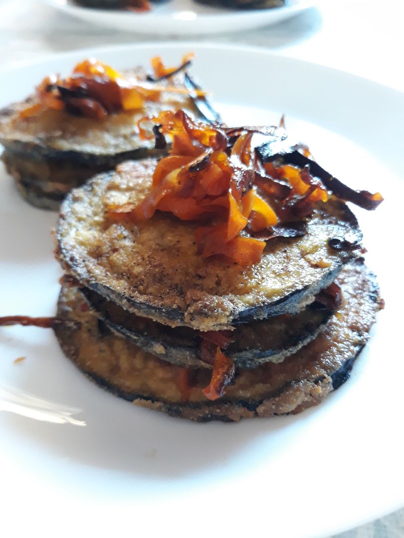Berenjenas rebozadas con zanahorias Berenjenas rebozadas con zanahorias