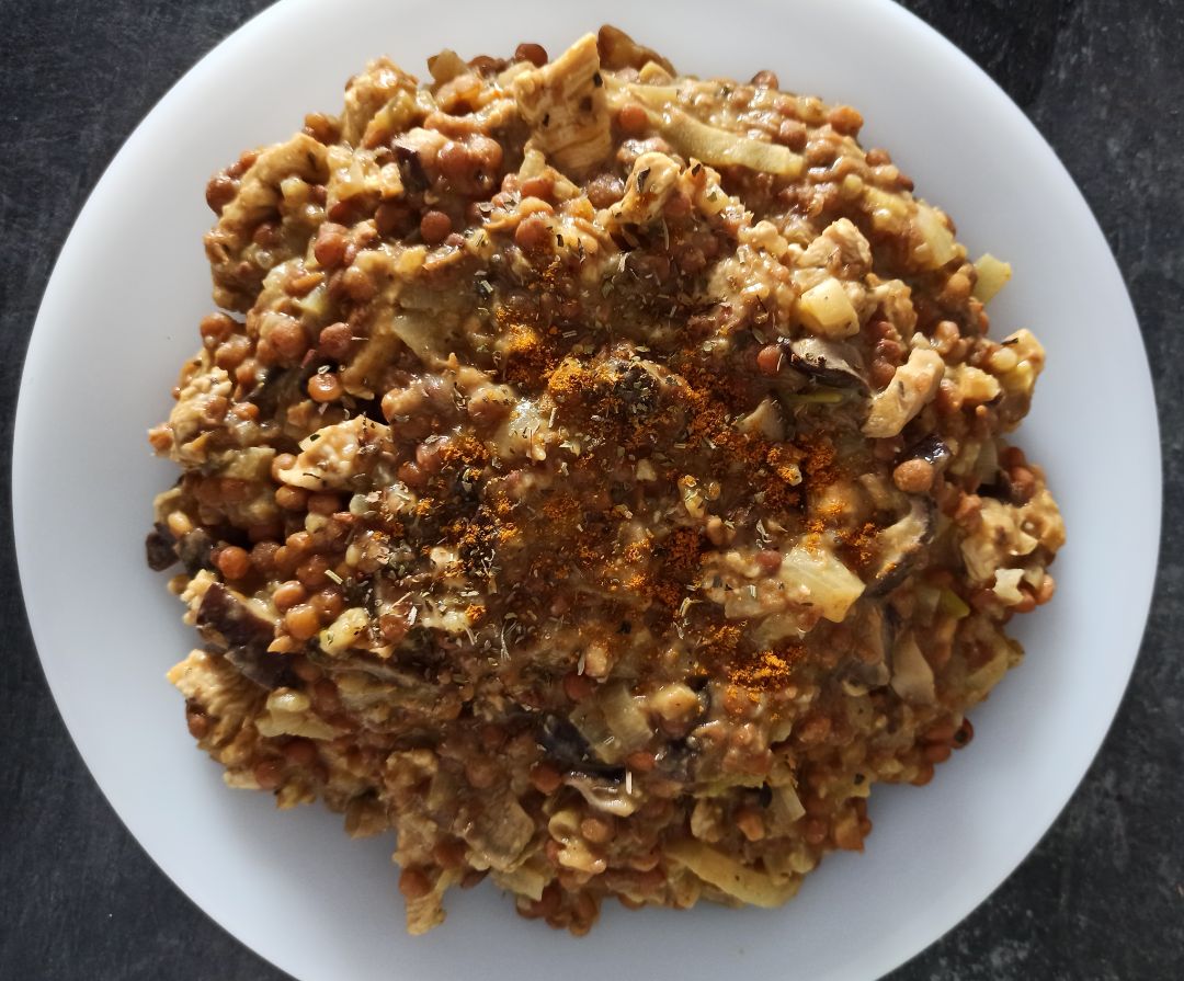 Lentejas con curry y pavo