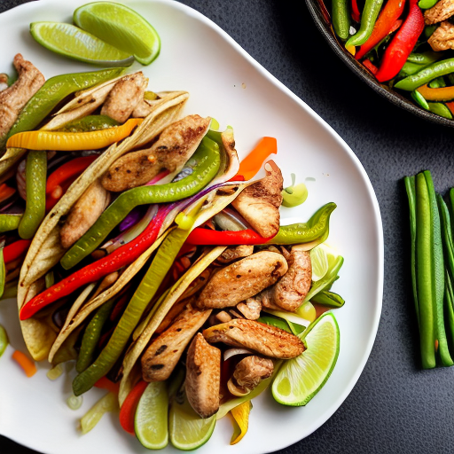 Fajitas de pollo con verduras Fajitas de pollo con verduras