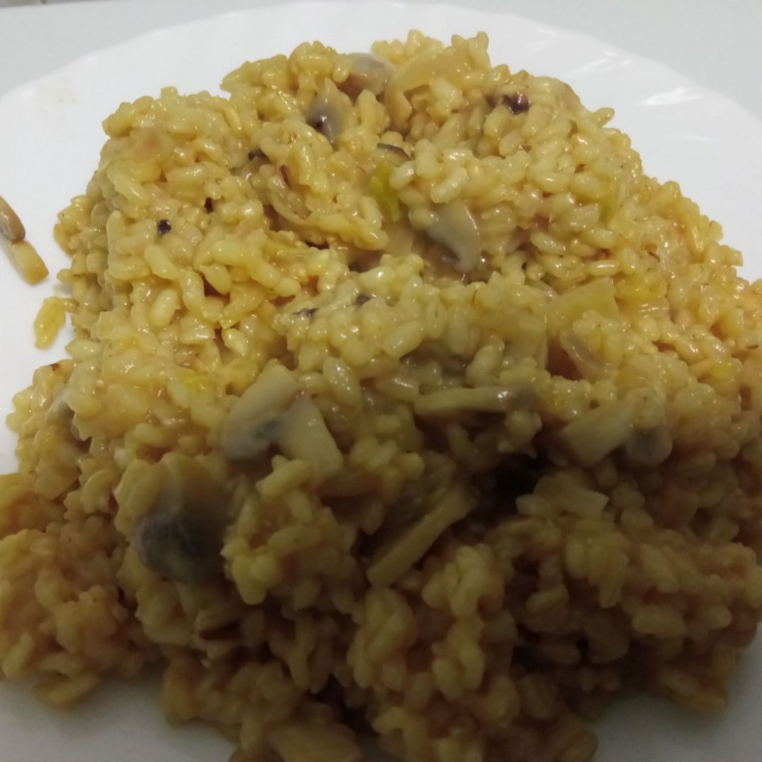 Risotto con champiñones y puerro Risotto con champiñones y puerro