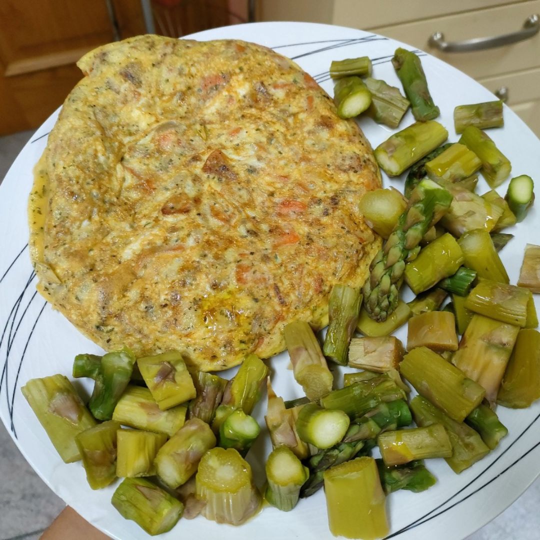 Tortilla de Moniato, cebolla y ajo