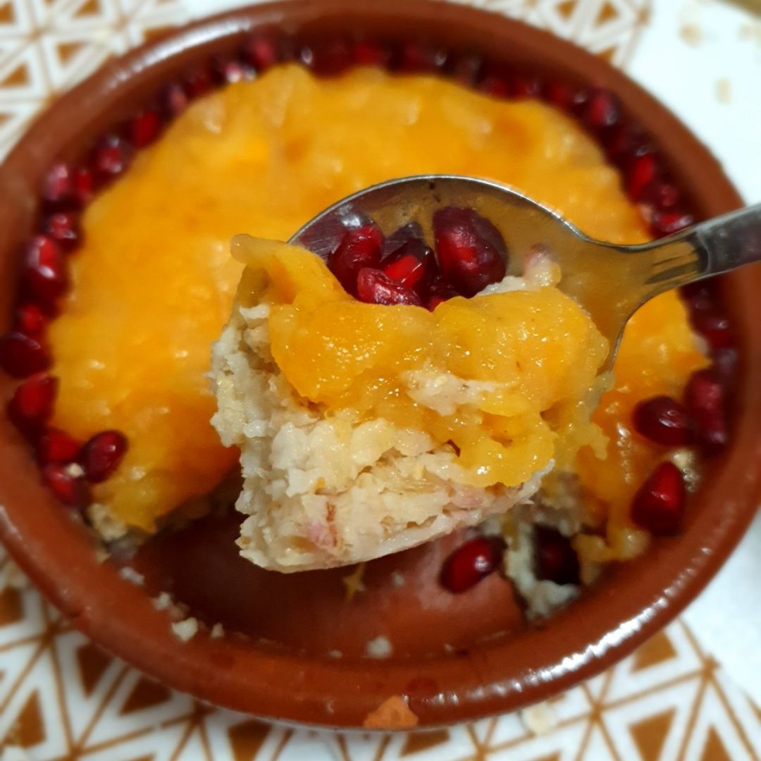GACHAS DE AVENA CON CAQUI Y GRANADA GACHAS DE AVENA CON CAQUI Y GRANADA