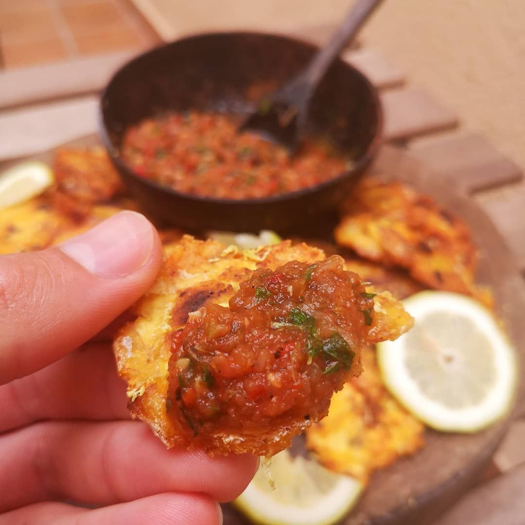 🍌 Patacones con salsa tatemada 🔥 Paso 2