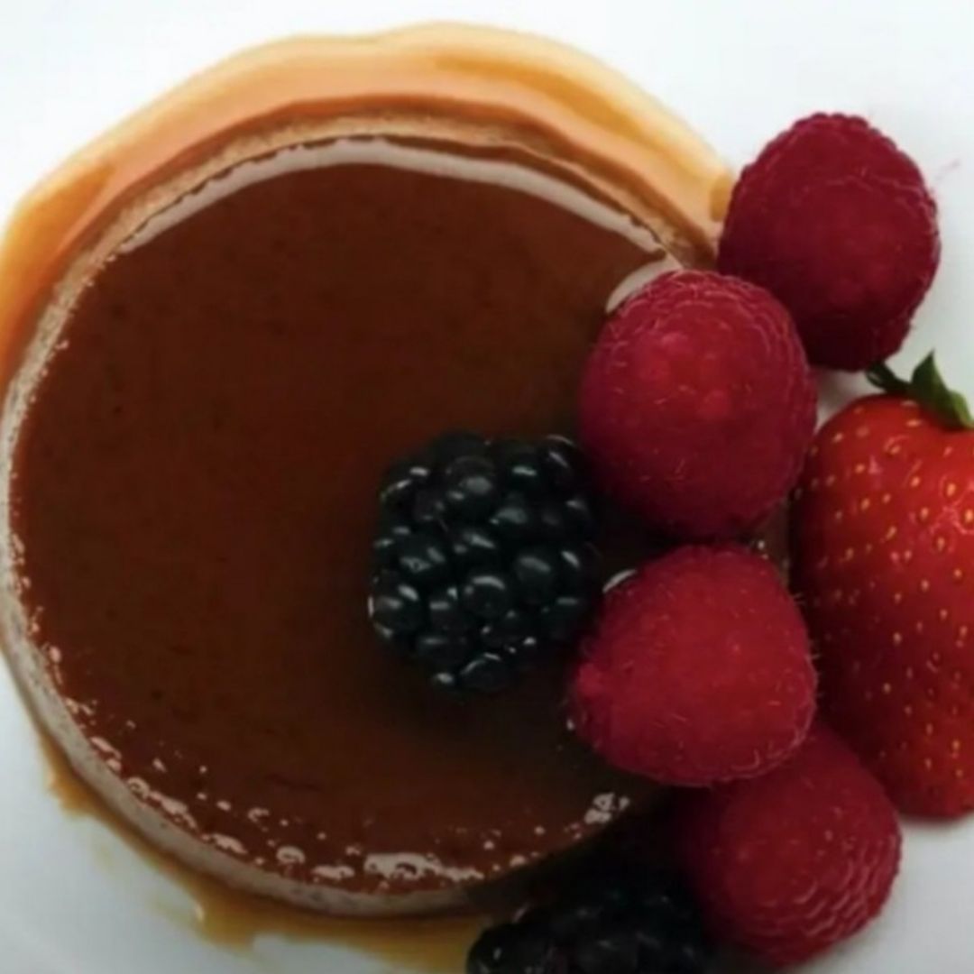 Flan chocolate y calabaza Flan chocolate y calabaza