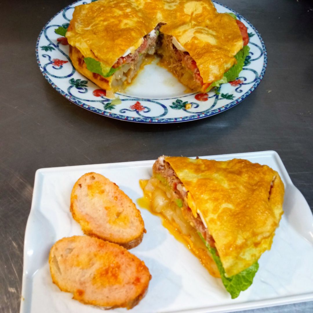 Tortilla de patata vegetal (cuajada "al punto")