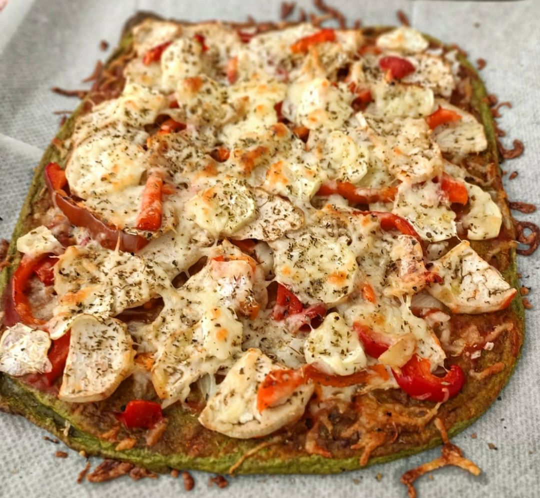 Pizza base de espinacas Pizza base de espinacas