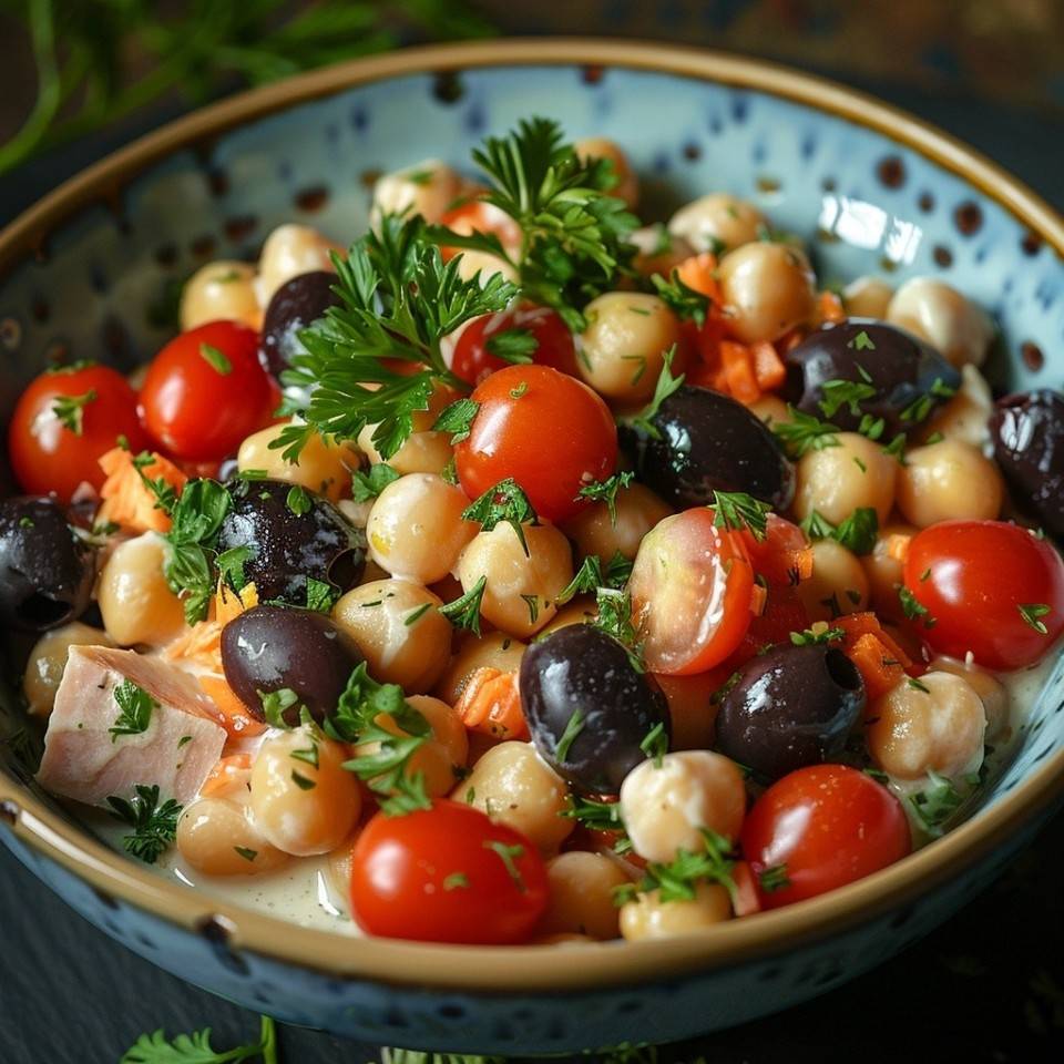 Ensaladilla proteica de garbanzos Ensaladilla proteica de garbanzos