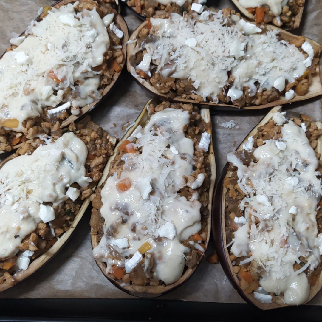 Berenjenas rellenas de soja texturizada y verduras Paso 2