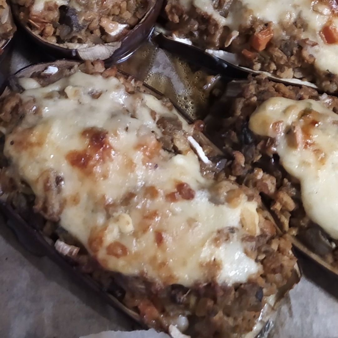 Berenjenas rellenas de soja texturizada y verduras Paso 3