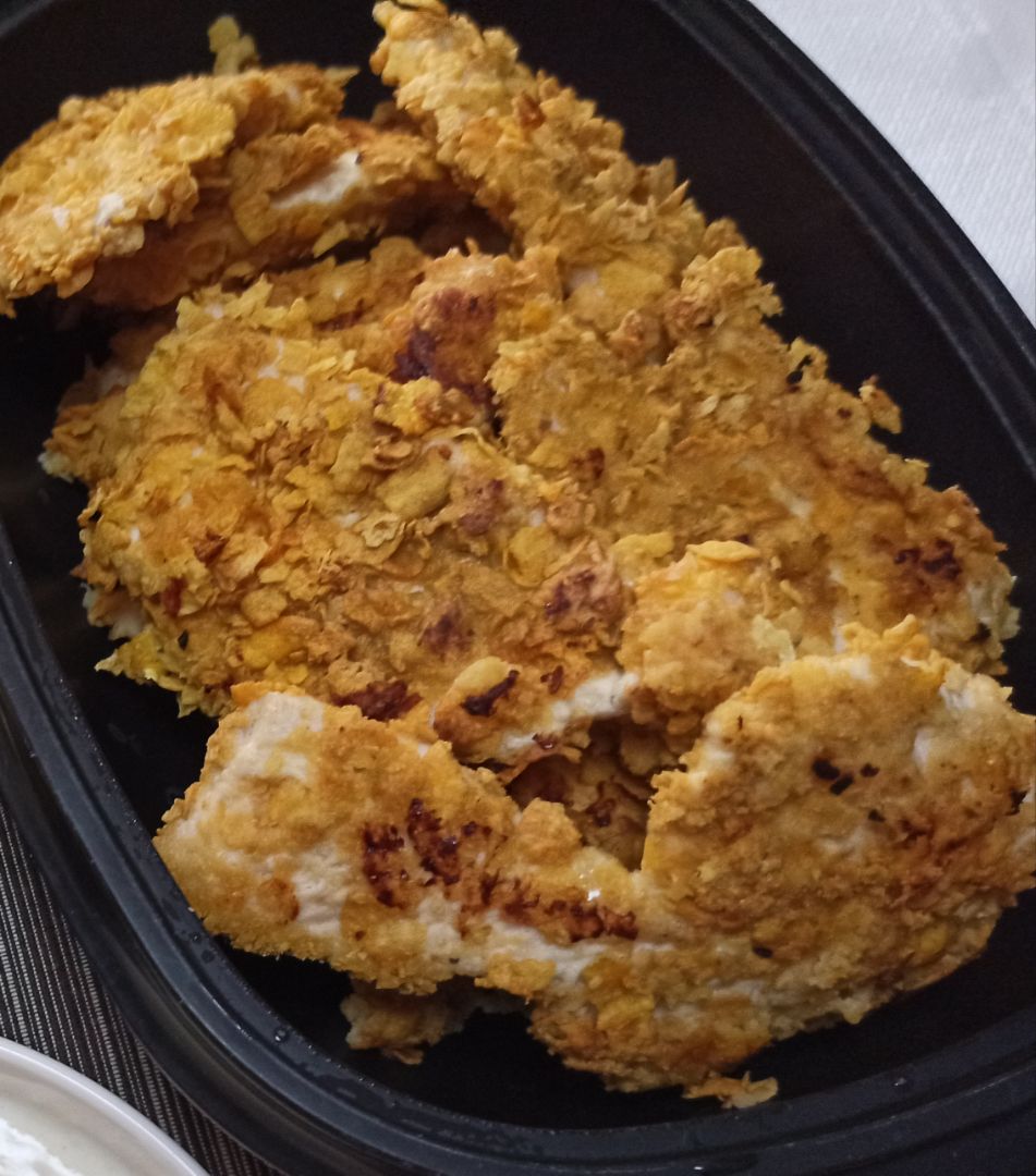 Nuggets con copos de maiz al horno Nuggets con copos de maiz al horno