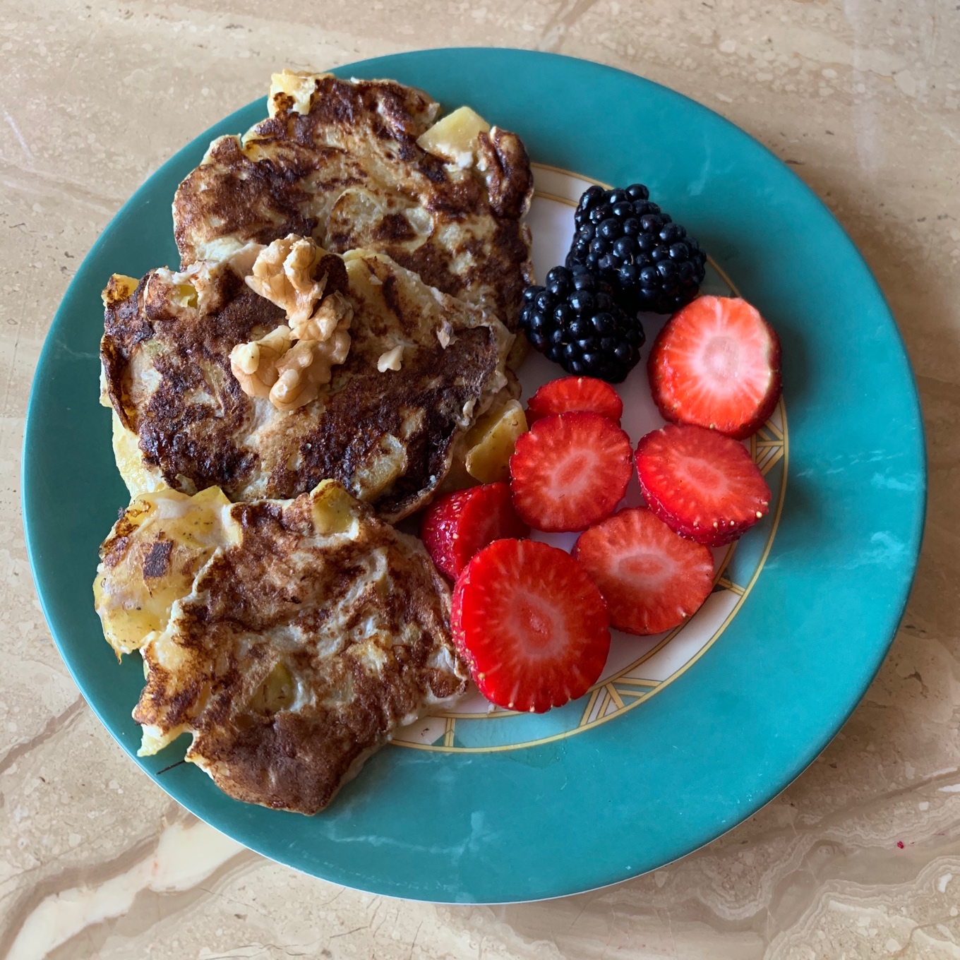 Tortitas con manzana asada