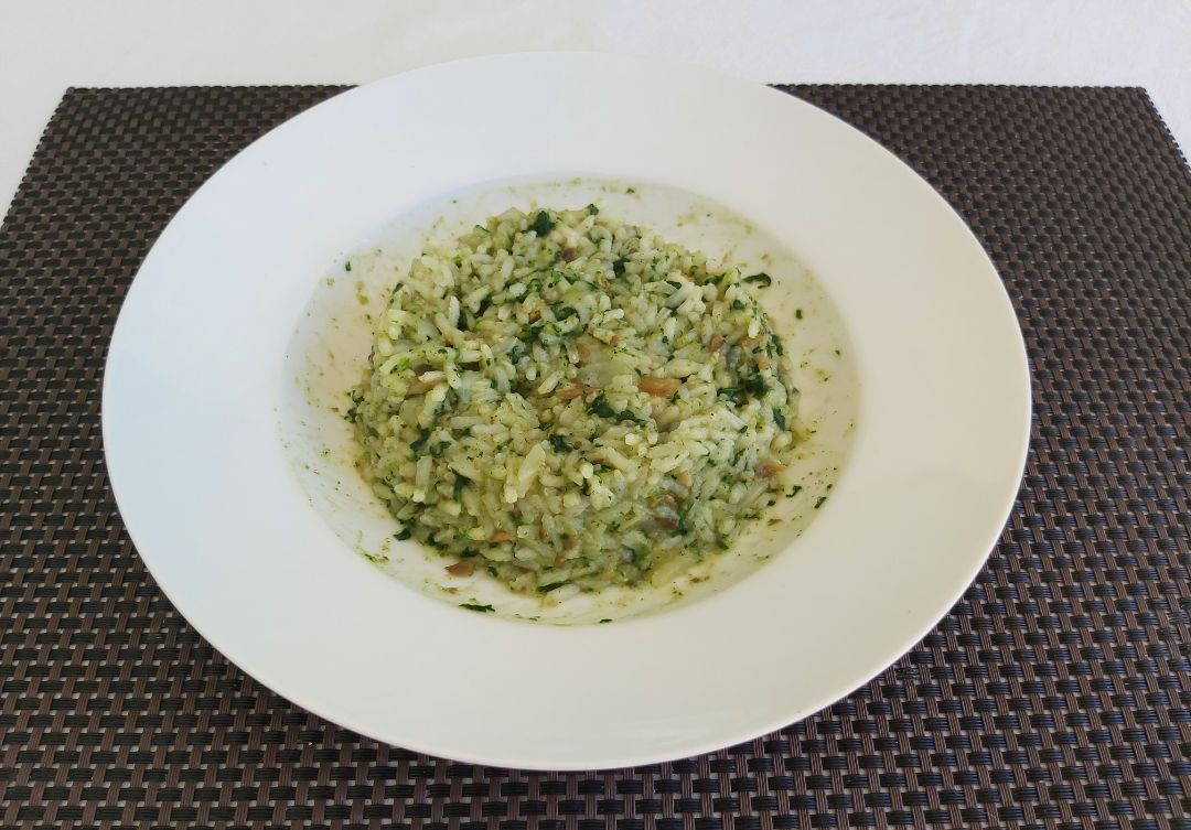 Risotto de espinacas y champiñones Risotto de espinacas y champiñones