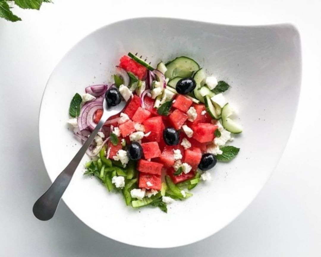 Ensalada Griega de Sandía 🍉🍃 Ensalada Griega de Sandía 🍉🍃