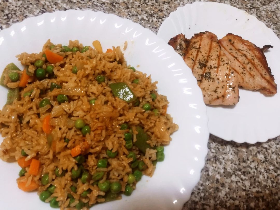 Arroz exprés con verduras