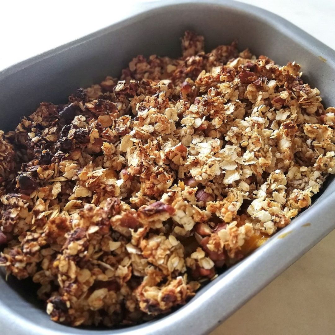 Crumble con melocotón Crumble con melocotón