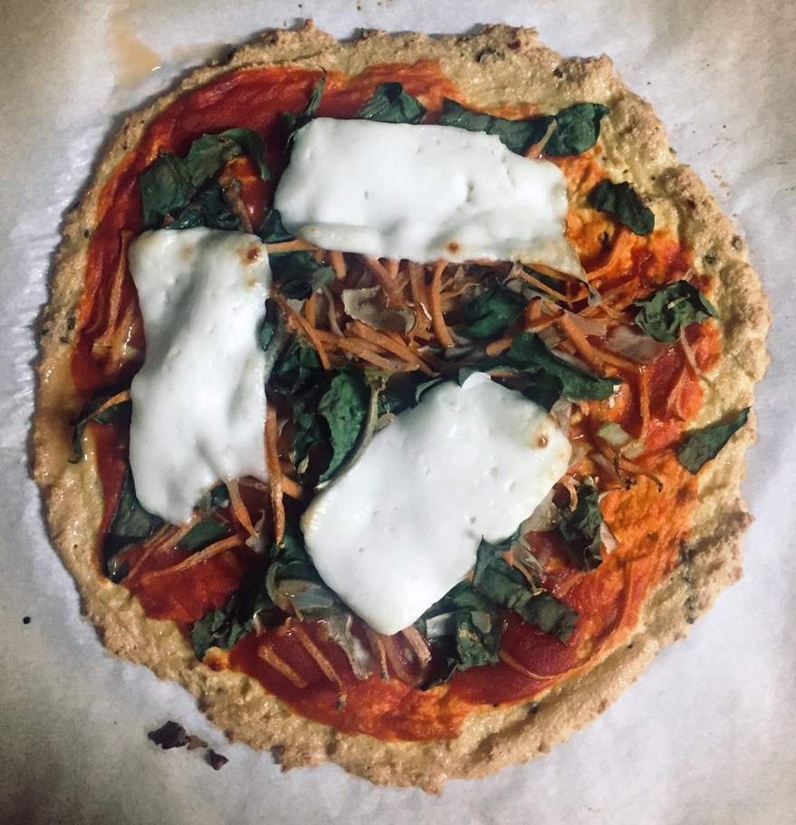 Pizza con base de tofu