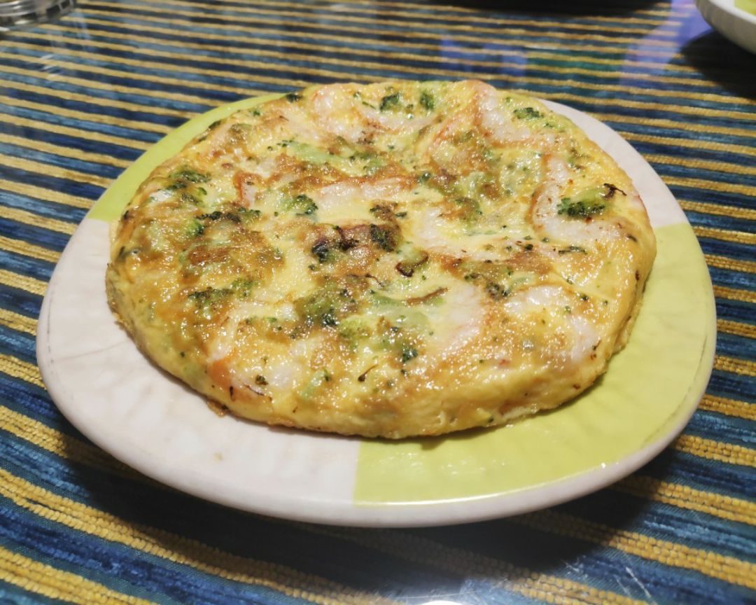 Tortilla de gambas y brócoli Tortilla de gambas y brócoli