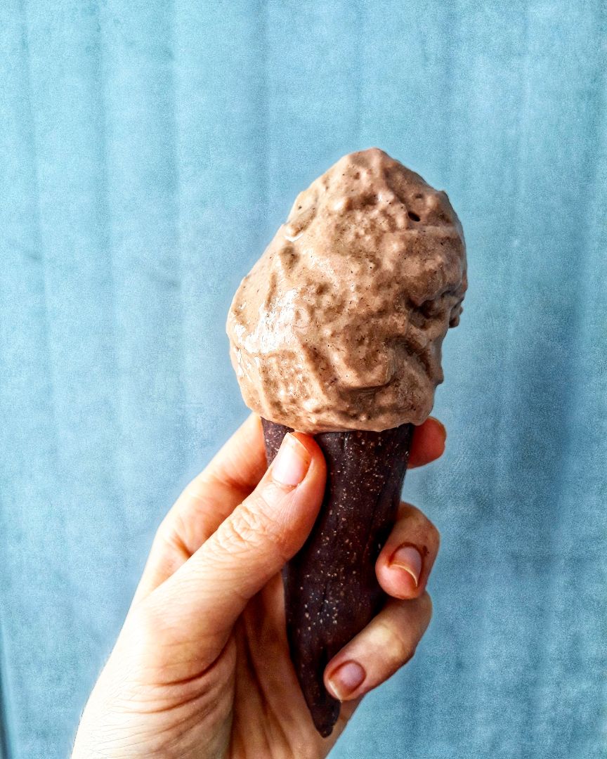 🍦HELADO DE NUTELLA SALUDABLE Y CUCURUCHO DE CHOCOLATE🍦