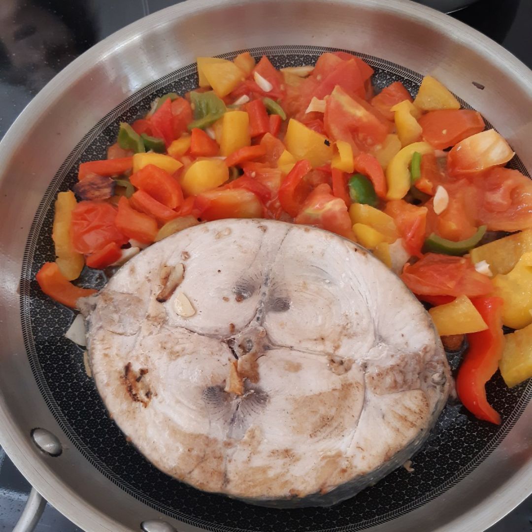 Bonito con verduras y arroz Bonito con verduras y arroz